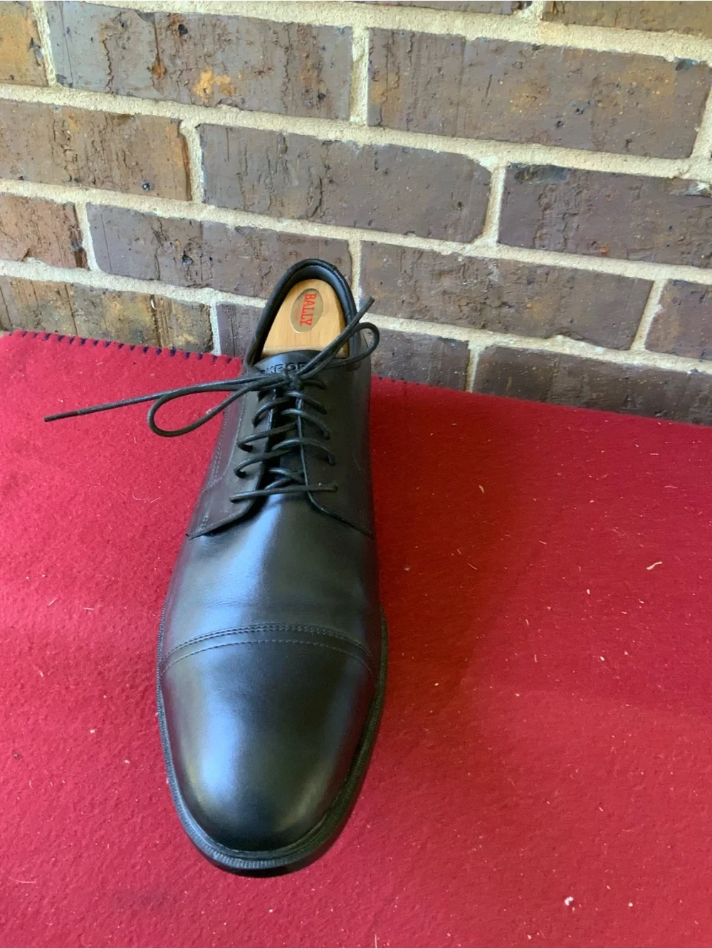 Men's Black Leather Lace-Up Derby Dress Shoes